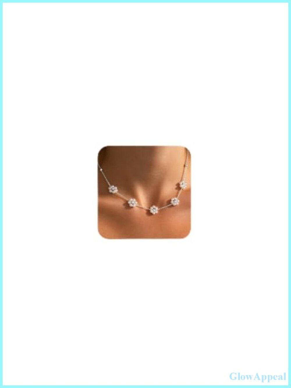 14K Gold Plated Dainty Flower Choker Necklace Adjustable Layering